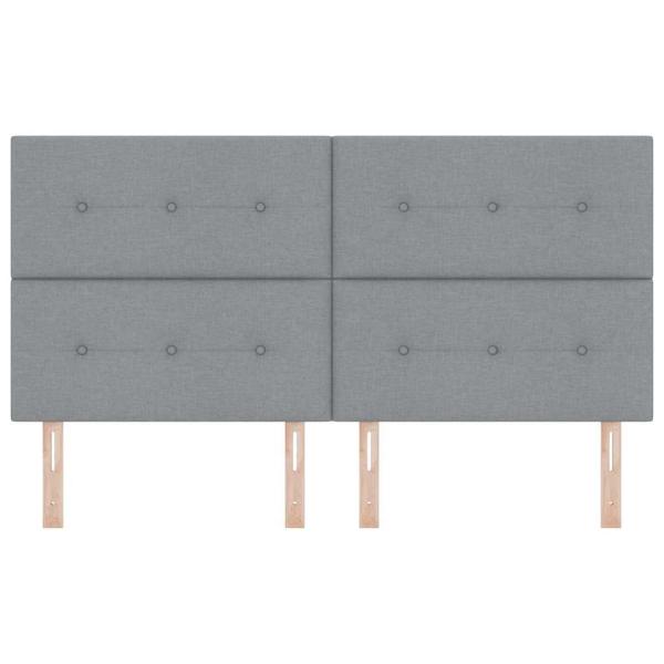Kopfteil Mit Knopfheftung Hellgrau 180 cm Stoff