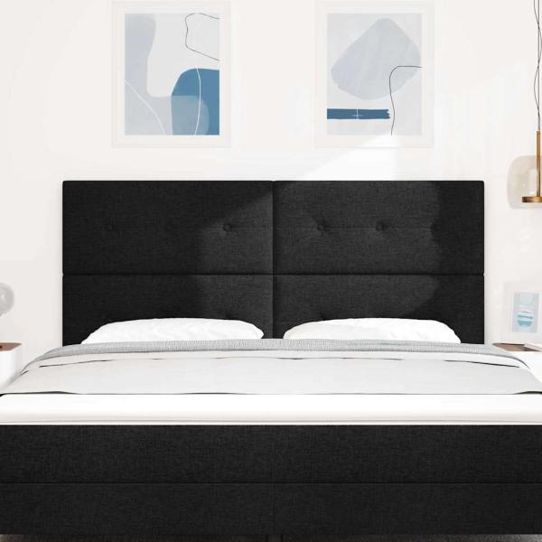 Kopfteil Mit Knopfheftung Schwarz 180 cm Stoff