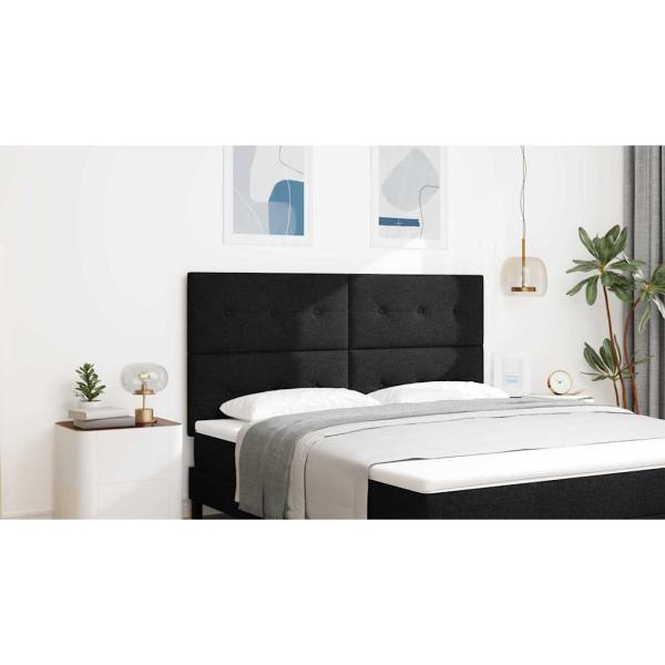 Kopfteil Mit Knopfheftung Schwarz 180 cm Stoff