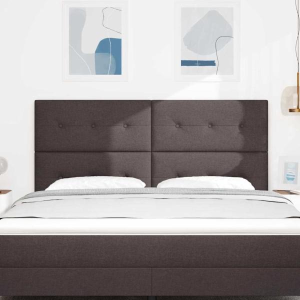 Kopfteil mit Knopfheftung Dunkelbraun 180 cm Stoff