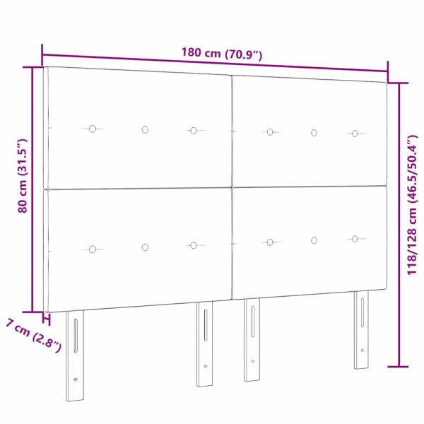 Kopfteil mit Knopfheftung Dunkelbraun 180 cm Stoff