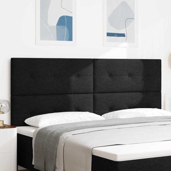 ARDEBO.de - Kopfteil mit Knopfheftung Schwarz 200 cm Stoff