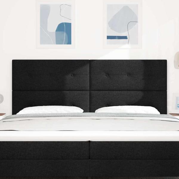 Kopfteil mit Knopfheftung Schwarz 200 cm Stoff