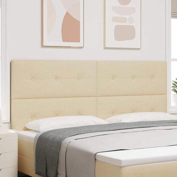 ARDEBO.de - Kopfteil mit Knopfheftung Creme 200 cm Stoff