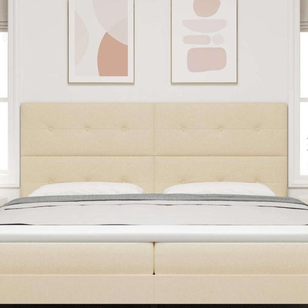 Kopfteil mit Knopfheftung Creme 200 cm Stoff