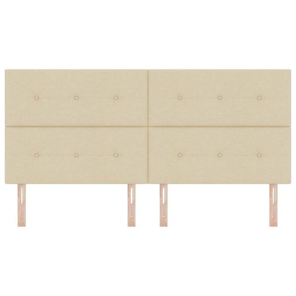 Kopfteil mit Knopfheftung Creme 200 cm Stoff