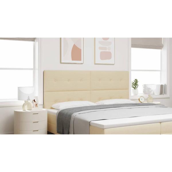 Kopfteil mit Knopfheftung Creme 200 cm Stoff