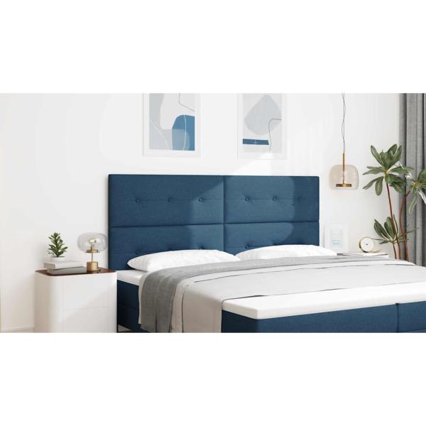Kopfteil Gepolstert Blau 200 cm Stoff