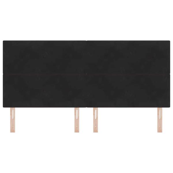 Kopfteil Mit Knopfheftung Schwarz 200 cm Samt