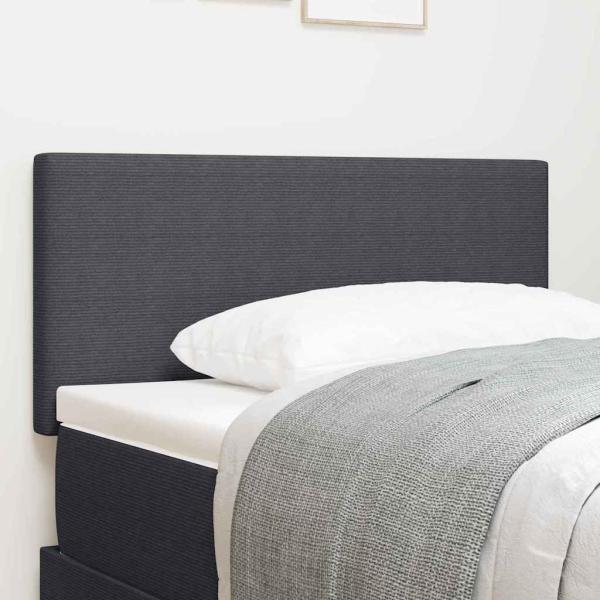 LED Kopfteil mit LED-Lichtleisten Dunkelgrau 80 cm Cordstoff