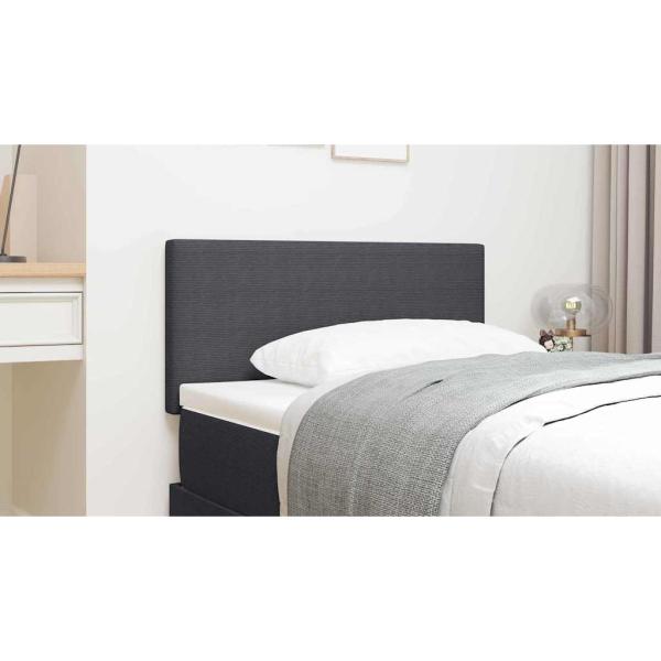 LED Kopfteil mit LED-Lichtleisten Dunkelgrau 80 cm Cordstoff