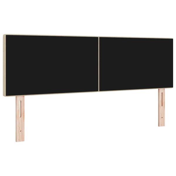 LED Kopfteil mit LED-Lichtleisten Grau-Grün 144 cm Cordstoff