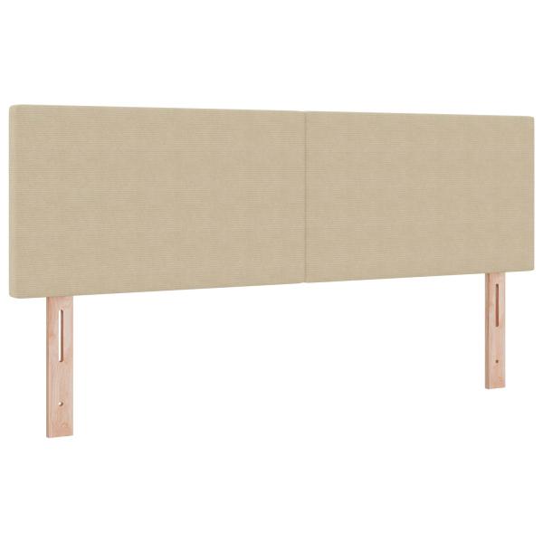 LED Kopfteil mit LED-Lichtleisten Grau-Grün 144 cm Cordstoff