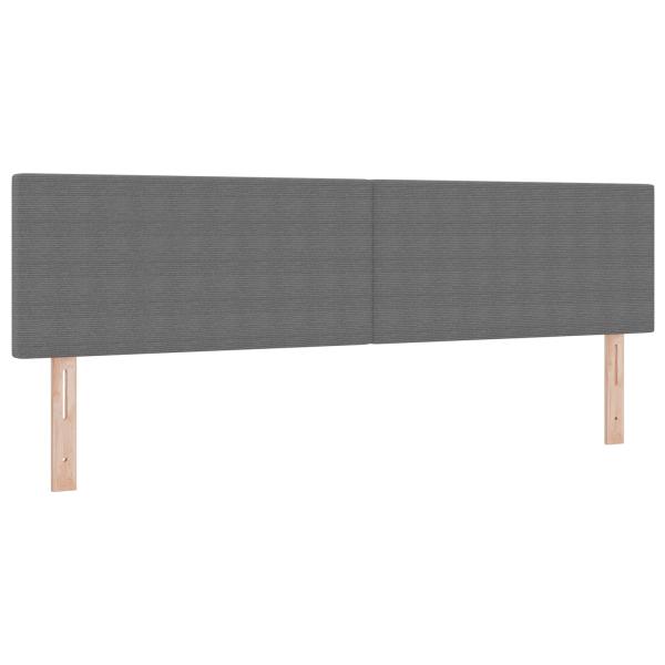 LED Kopfteil mit LED-Lichtleisten Hellgrau 180 cm Cordstoff