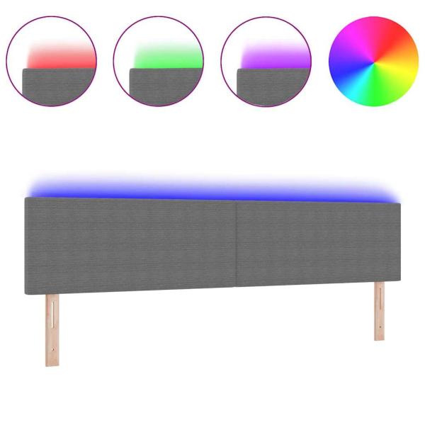 LED Kopfteil Einfaches Design Hellgrau 100 cm Cord-Stoff