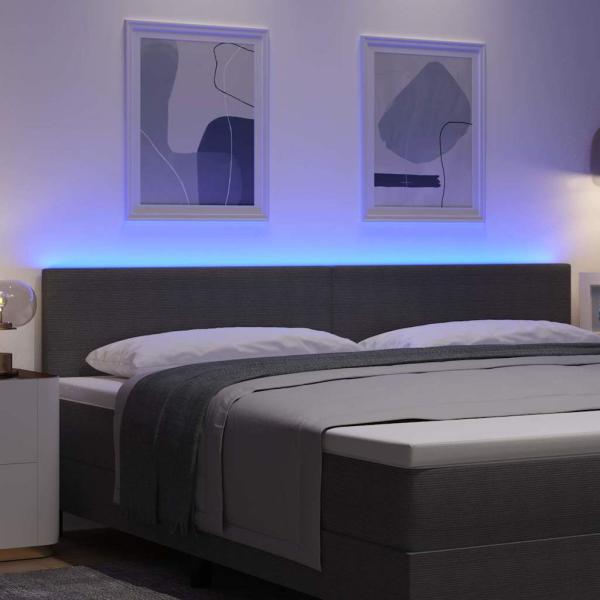 LED Kopfteil Einfaches Design Hellgrau 100 cm Cord-Stoff