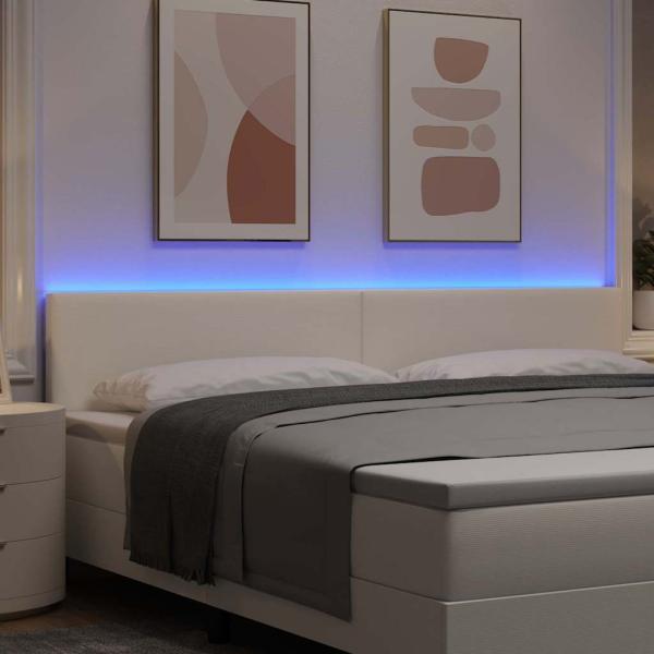 ARDEBO.de - LED Kopfteil Einfaches Design Creme 100 cm aus Cord