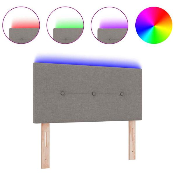 LED Kopfteil Mit Knopfheftung Taupe 80 cm Stoff
