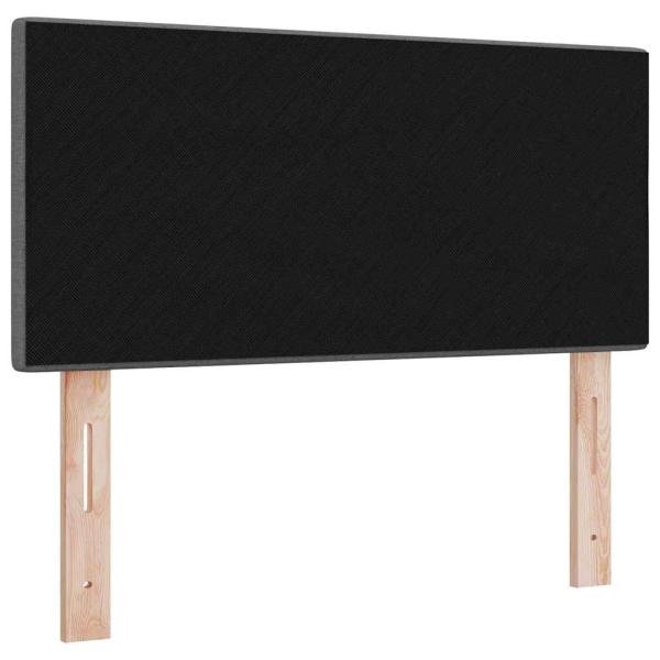 LED Kopfteil Knopfgepolstert Dunkelgrau 90 cm Stoff