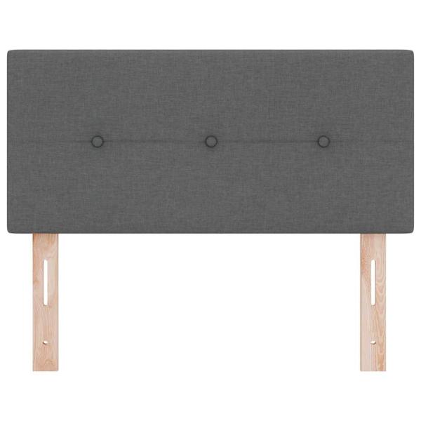 LED Kopfteil Knopfgepolstert Dunkelgrau 90 cm Stoff