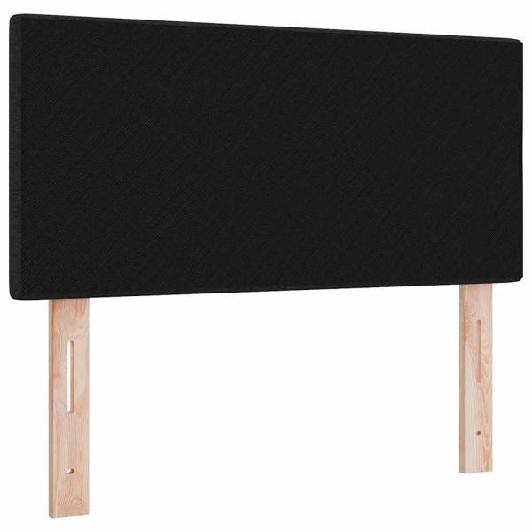 LED Kopfteil Mit Knopfheftung Schwarz 90 cm Stoff