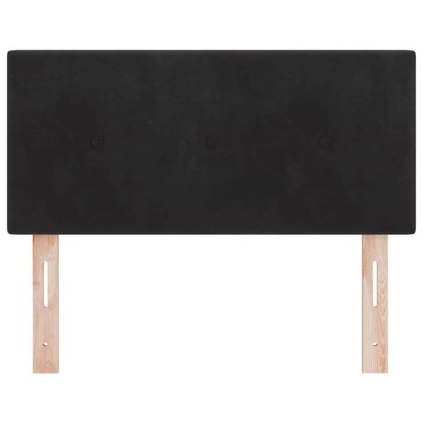 LED Kopfteil Mit Knopfheftung Schwarz 90 cm Samt