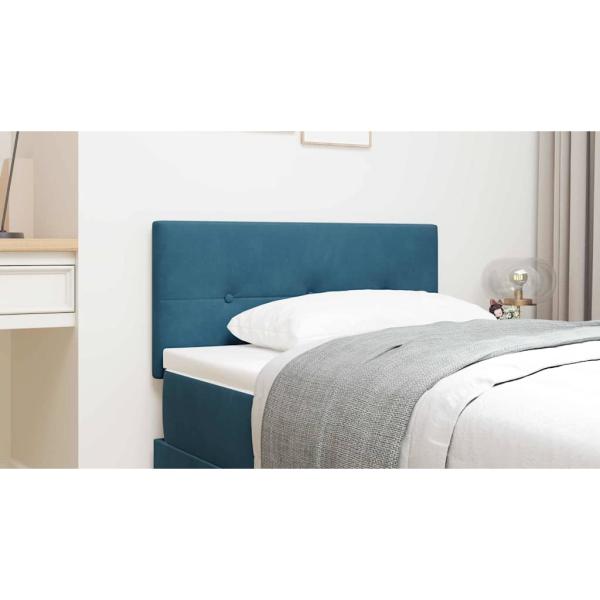 LED Kopfteil Mit Knopfheftung Dunkelblau 90 cm Samt