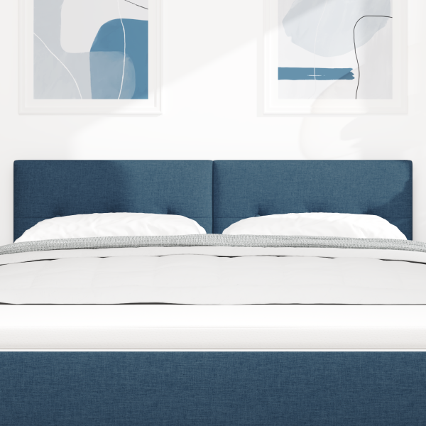 LED Kopfteil mit LED-Lichtleisten Blau 144 cm Stoff