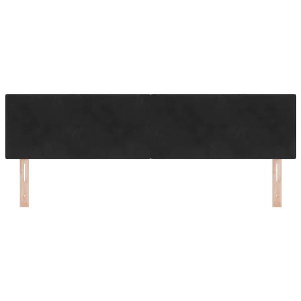 LED Kopfteil Mit Knopfheftung Schwarz 90 cm Samt