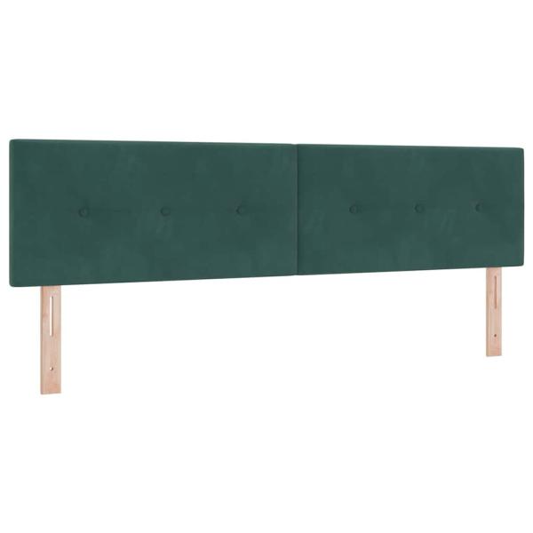 LED Kopfteil mit Knopfheftung Dunkelgrün 90 cm Samt