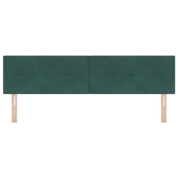 LED Kopfteil mit Knopfheftung Dunkelgrün 90 cm Samt