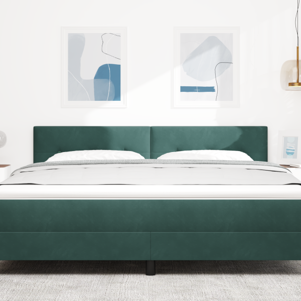 LED Kopfteil mit LED-Lichtleisten Grün 180 cm Samt
