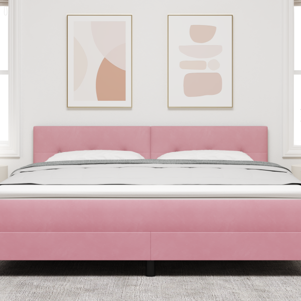 LED Kopfteil mit LED-Lichtleisten Rosa 180 cm Samt
