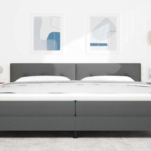 LED Kopfteil Mit Knopfheftung Dunkelgrau 100 cm Stoff