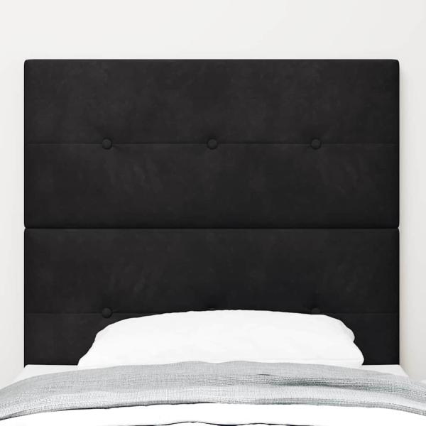 LED Kopfteilen Schwarz 80 cm Samt