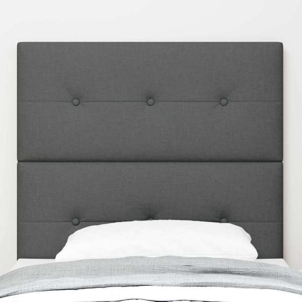 LED Kopfteil Dunkelgrau 90 cm Stoff