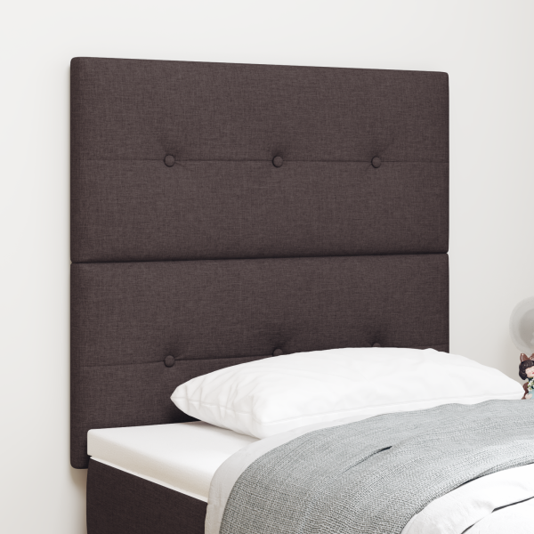 LED Kopfteil Dunkelbraun 90 cm Stoff