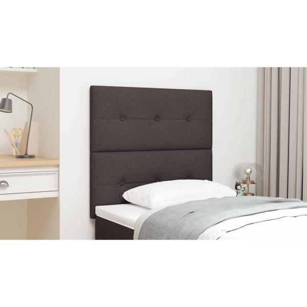LED Kopfteil Dunkelbraun 90 cm Stoff