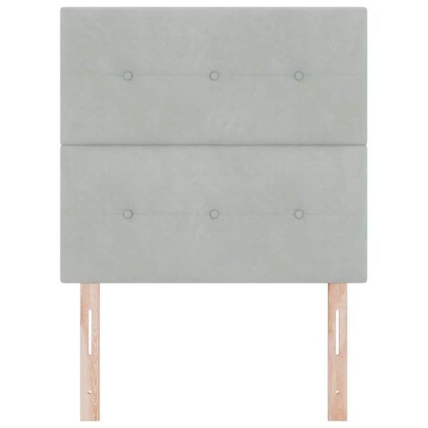 LED Kopfteil Licht Grau 100 cm Samt