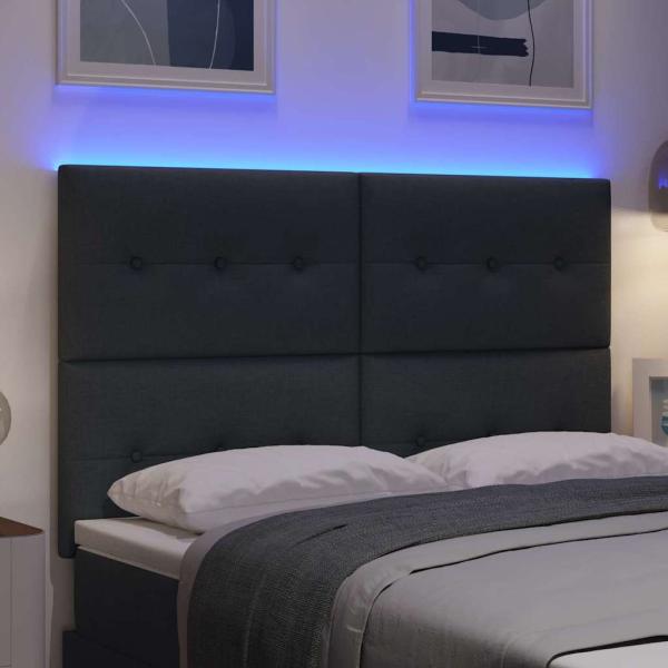 LED Kopfteil Dunkelgrau 72 cm Stoff