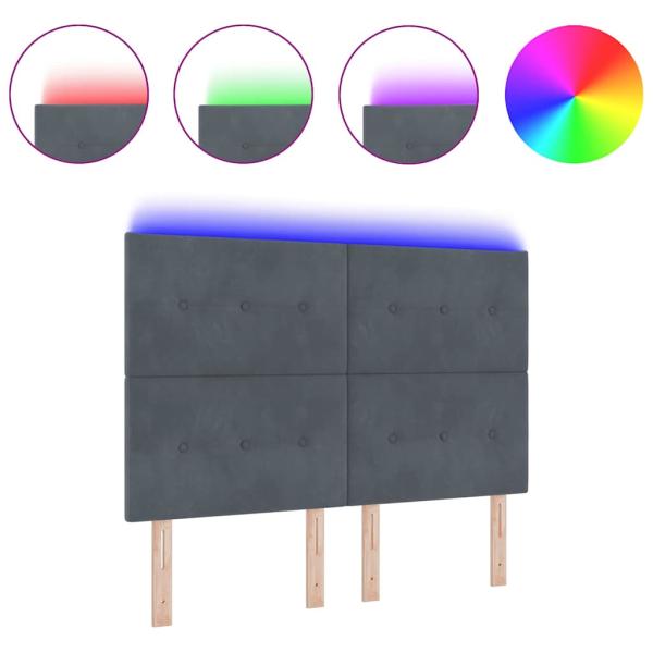 LED Kopfteil Dunkelgrau 72 cm Samt