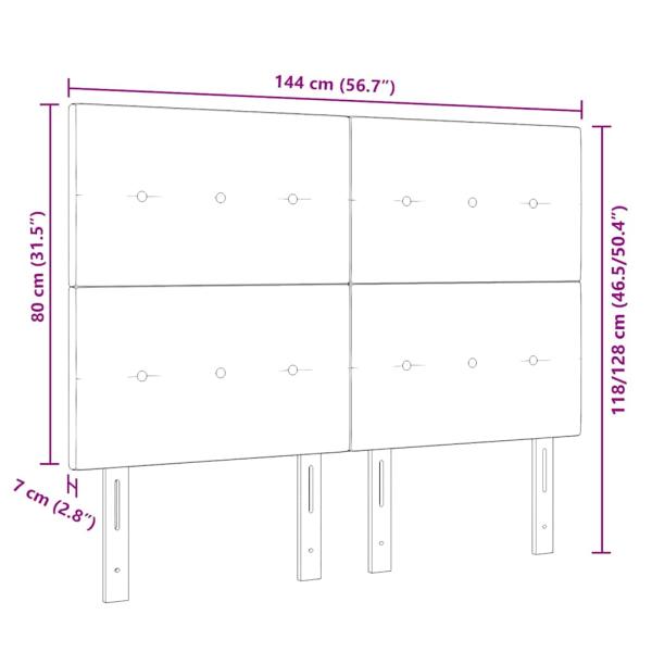 LED Kopfteil Schwarz 72 cm Samt