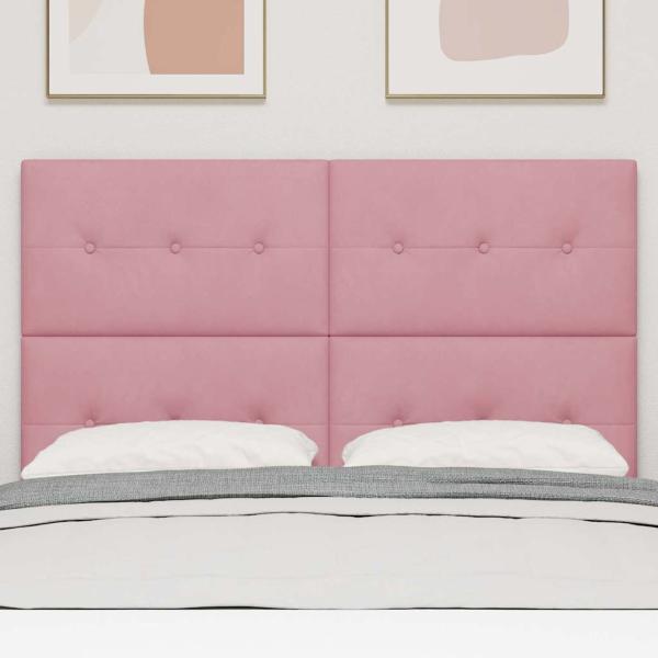 LED Kopfteil mit LED-Lichtleisten Rosa 144 cm Samt