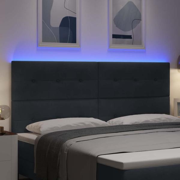 LED Kopfteil Dunkelgrau 100 cm Samt