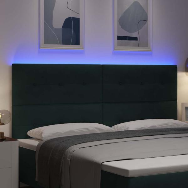 LED Kopfteil Dunkelgrün 100 cm Samt