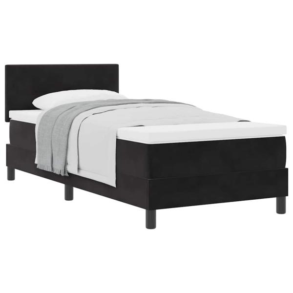 Boxspringbett mit Matratze Schwarz 90x200 cm Samt