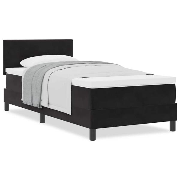 Boxspringbett mit Matratze Schwarz 90x200 cm Samt