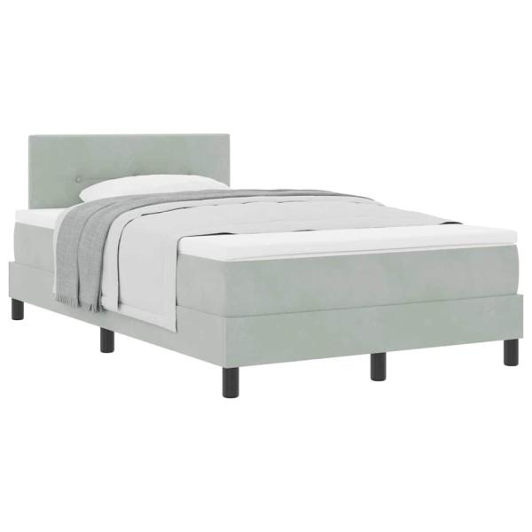 Boxspringbett mit Matratze Hellgrau 120x200 cm Samt