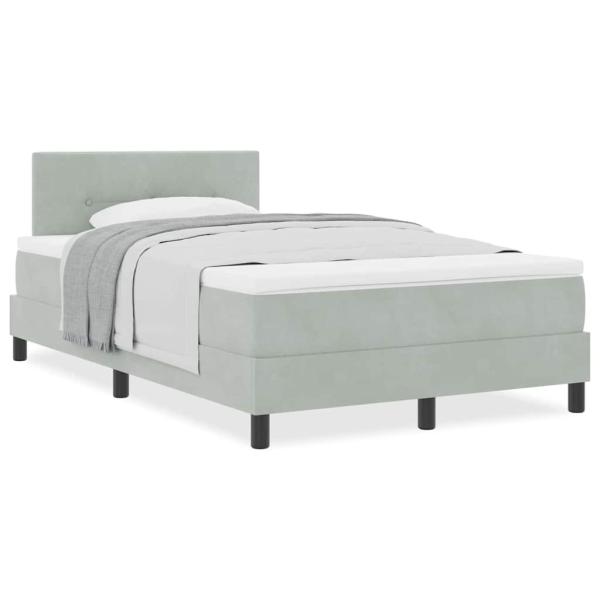 Boxspringbett mit Matratze Hellgrau 120x200 cm Samt