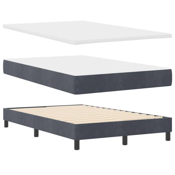 Boxspringbett mit Matratze Dunkelgrau 120x200 cm Samt